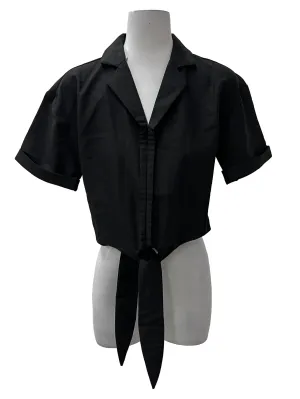 Black Self Tie Top