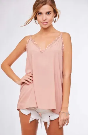 Blush Lace Trim Layering Cami