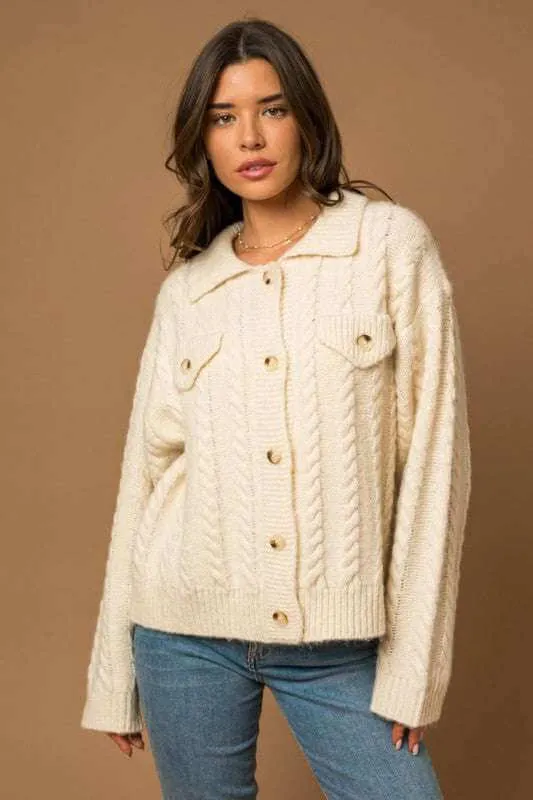 Cable Sweater Cardigan