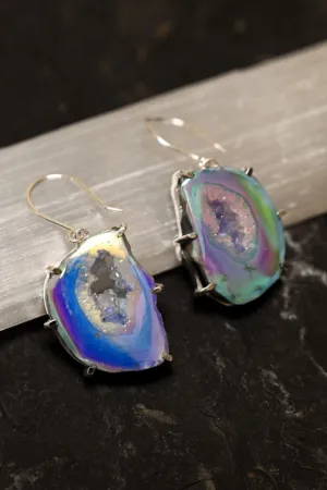 Calm Is My Strength Agate Geode Druzy Earrings
