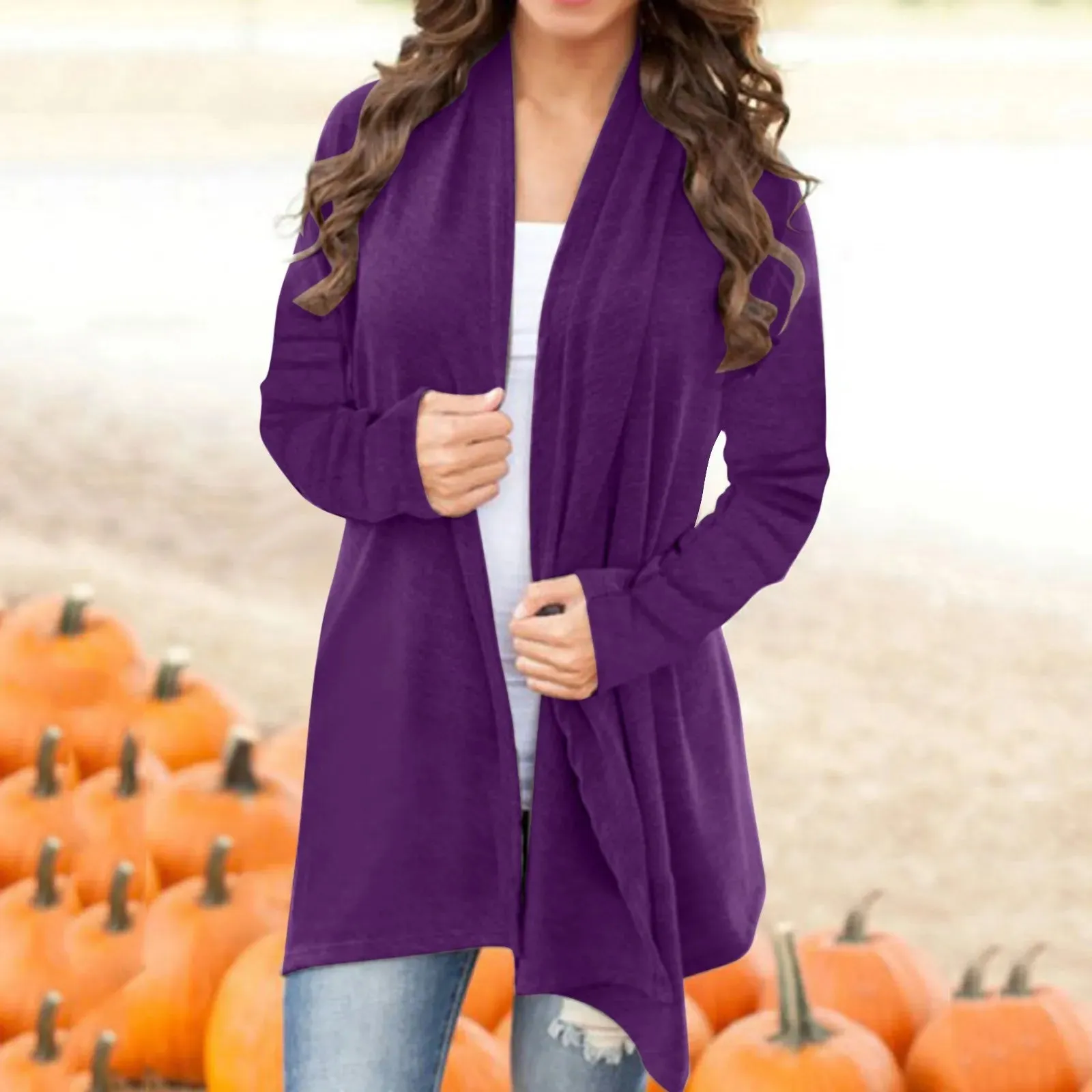 Cardigans For Women Trendy Plus Size Autumn Women Cardigan Lightweight Long Sleeve Kimono Cardigan Front Open Women Clothing