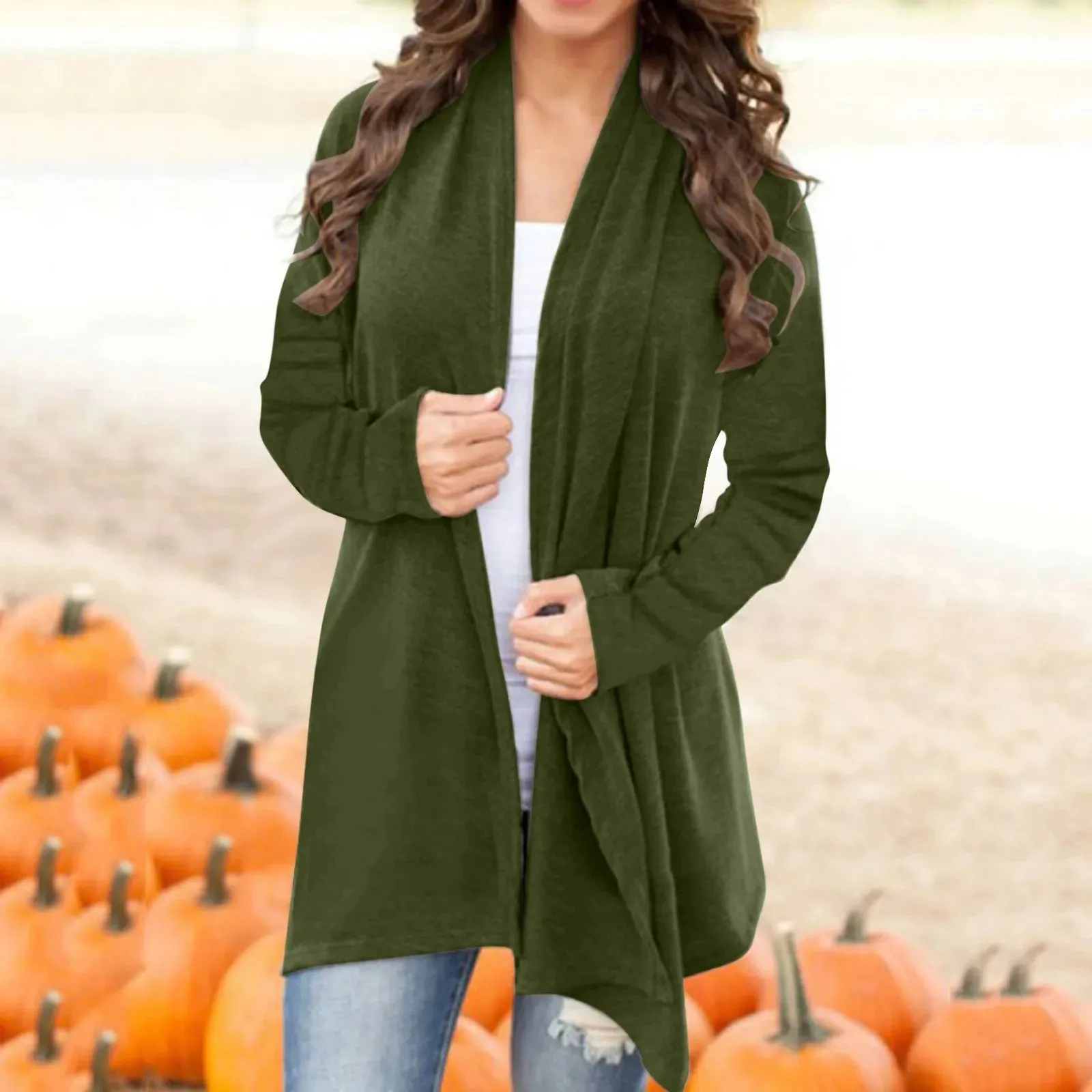 Cardigans For Women Trendy Plus Size Autumn Women Cardigan Lightweight Long Sleeve Kimono Cardigan Front Open Women Clothing