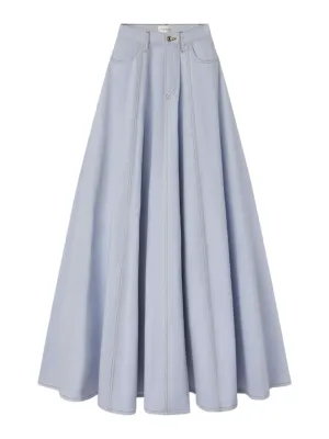 Carolina Herrera x Frame the Denim Ball Skirt in Celeste