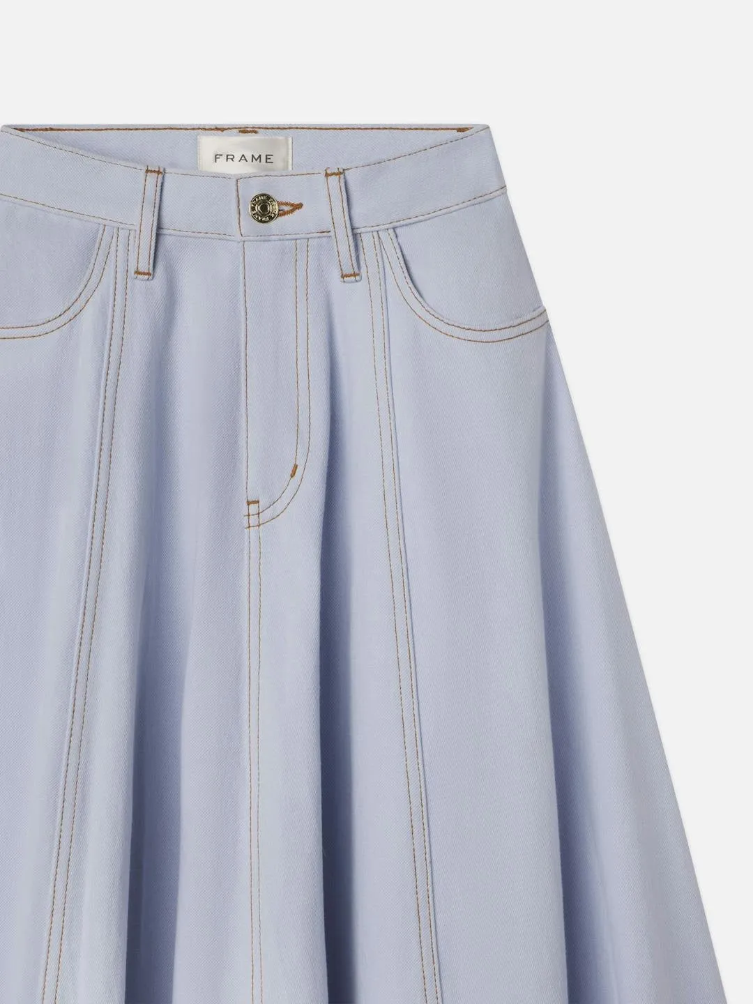 Carolina Herrera x Frame the Denim Ball Skirt in Celeste