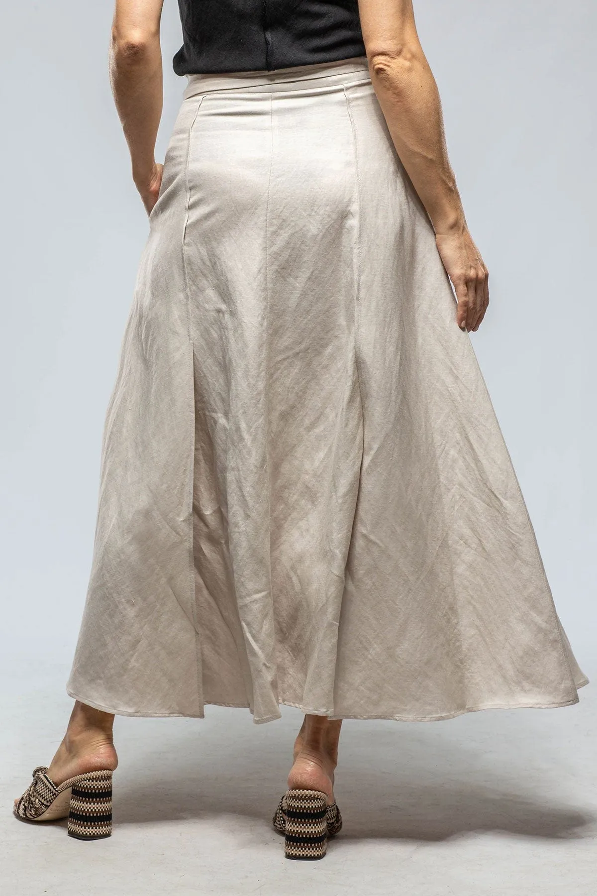 Casandra Wrap Linen Skirt In Ecru