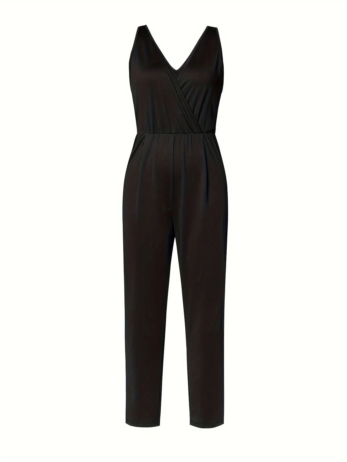 Casual Sleeveless Jumpsuit Straight Leg Jumpsuits