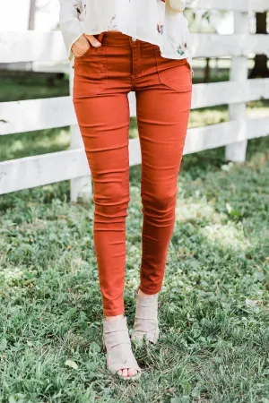 Celebrity Pink Ankle Skinny Jeans- Dark Rust