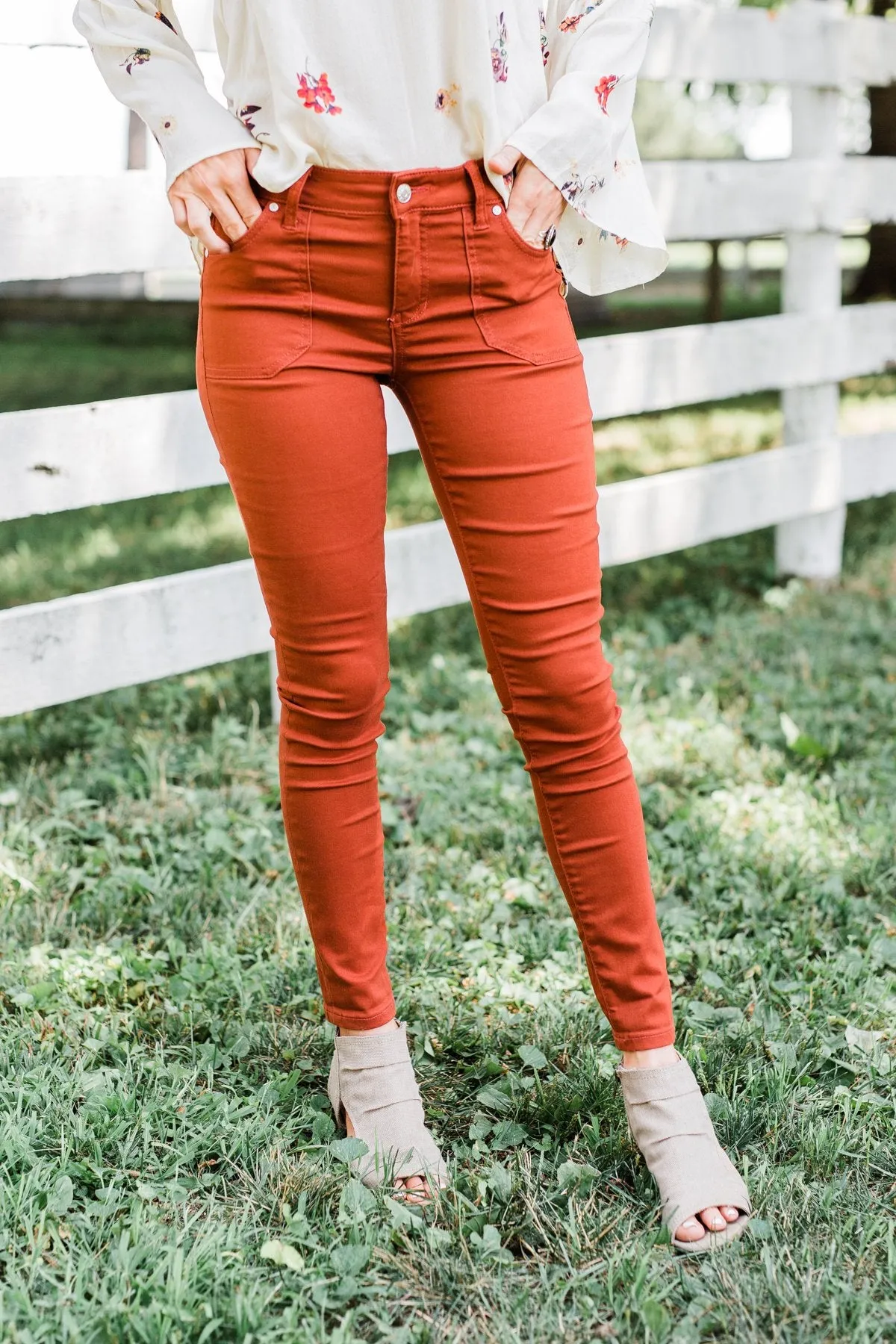 Celebrity Pink Ankle Skinny Jeans- Dark Rust