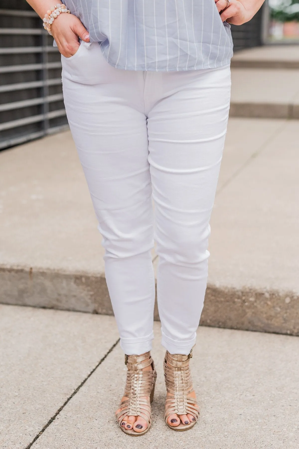 Celebrity Pink Ankle Skinny Jeans- White