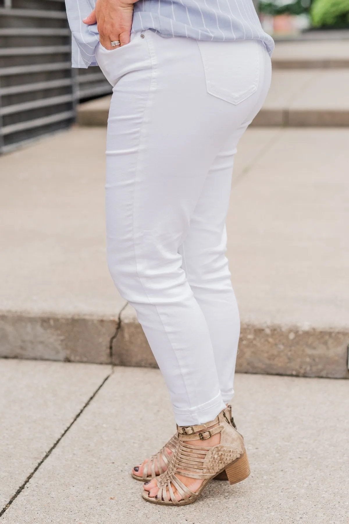 Celebrity Pink Ankle Skinny Jeans- White