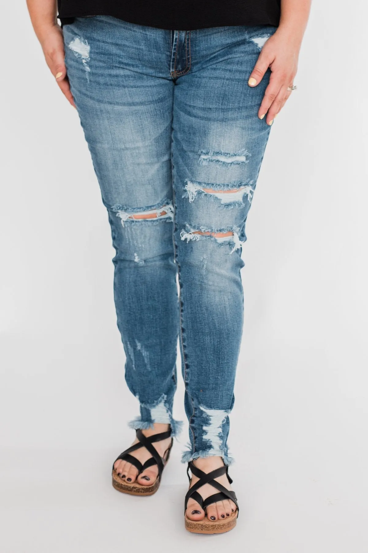 C'est Toi Distressed Skinny Jeans- Fiona Wash