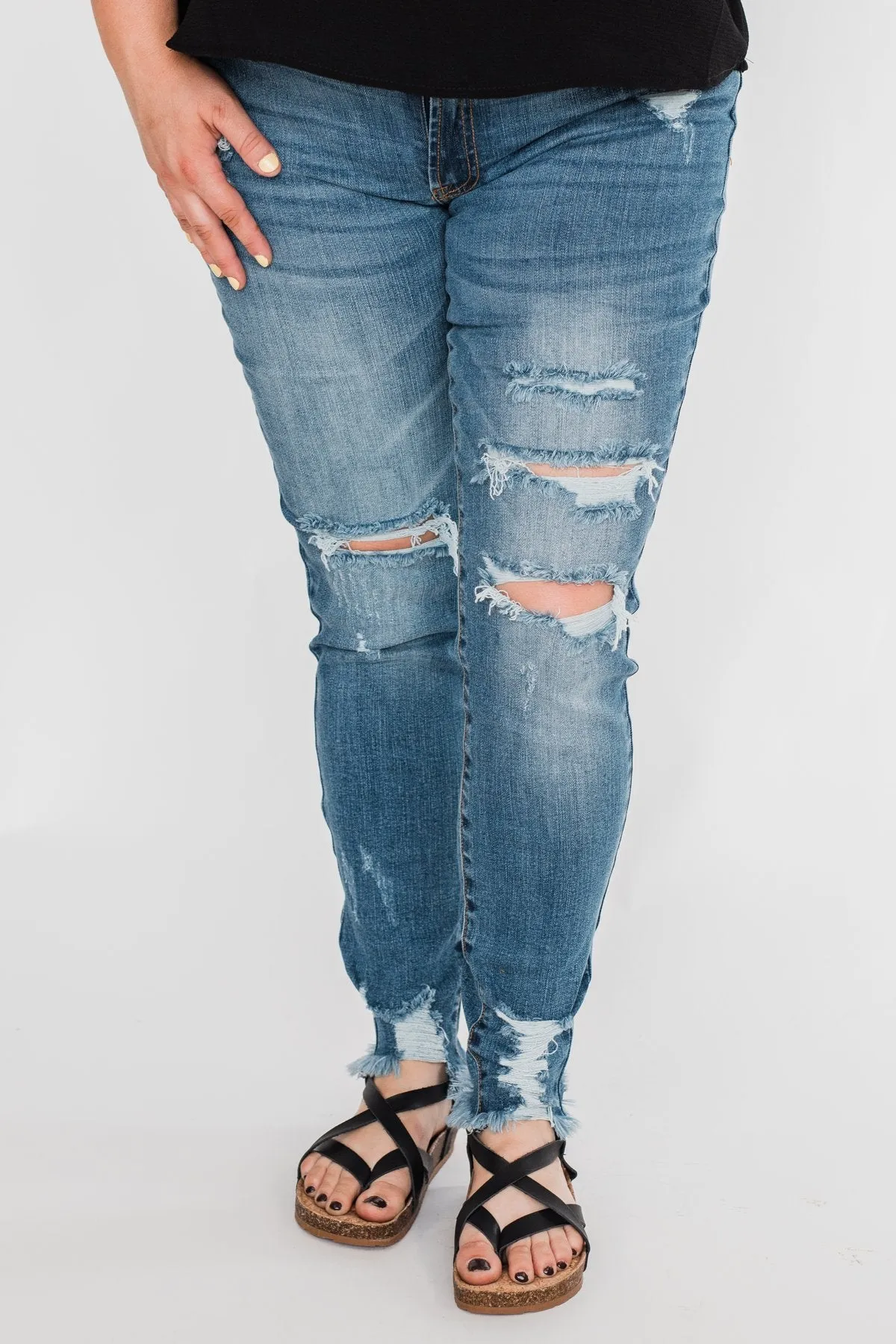 C'est Toi Distressed Skinny Jeans- Fiona Wash