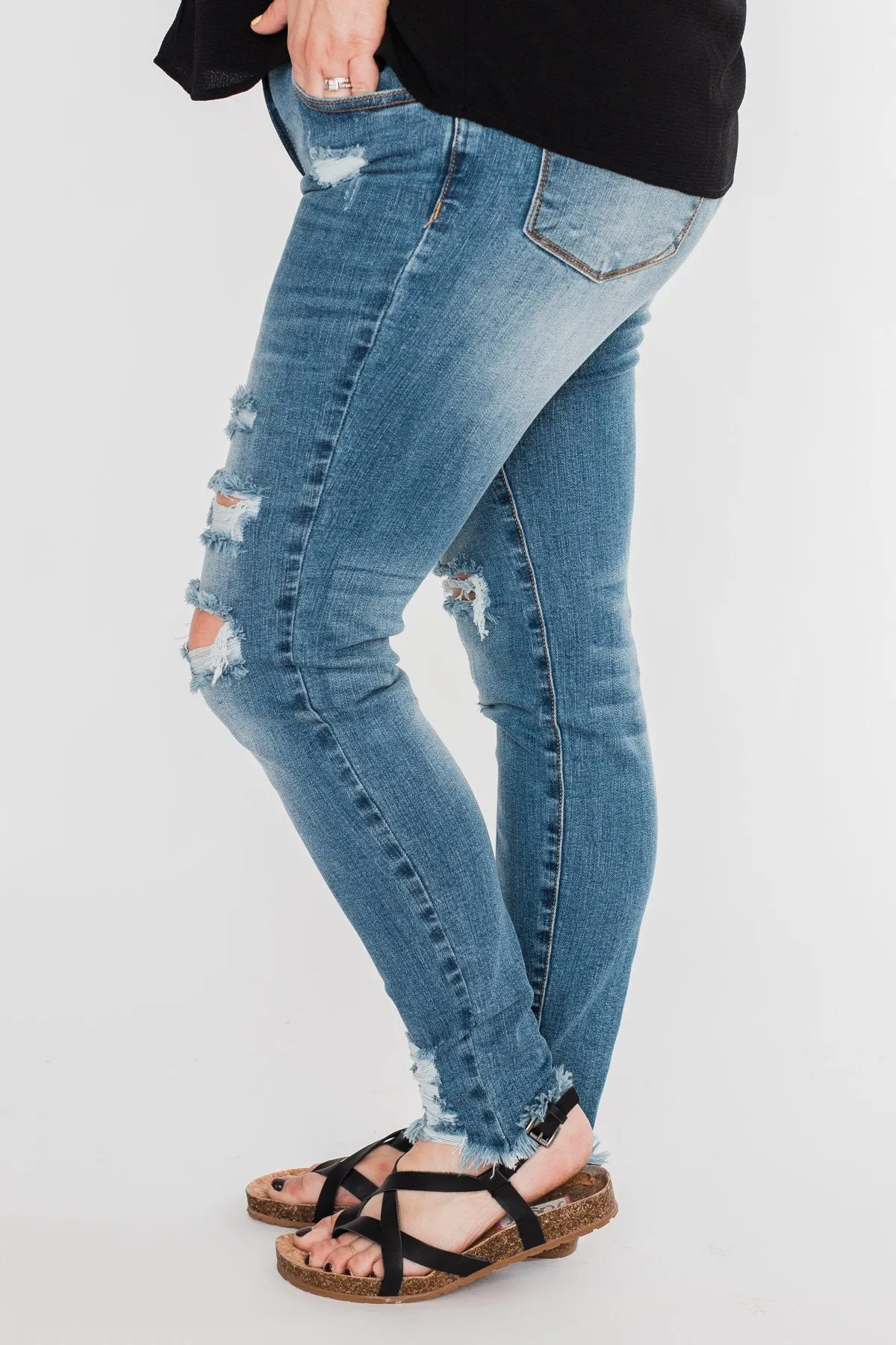 C'est Toi Distressed Skinny Jeans- Fiona Wash