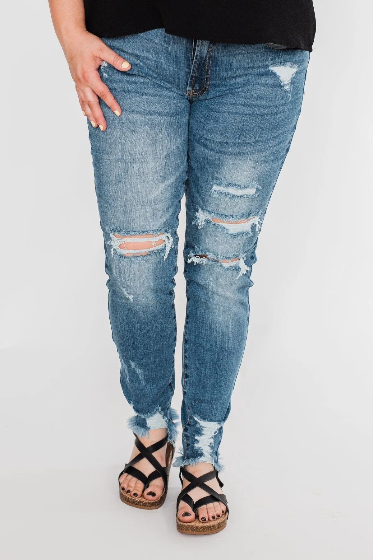 C'est Toi Distressed Skinny Jeans- Fiona Wash