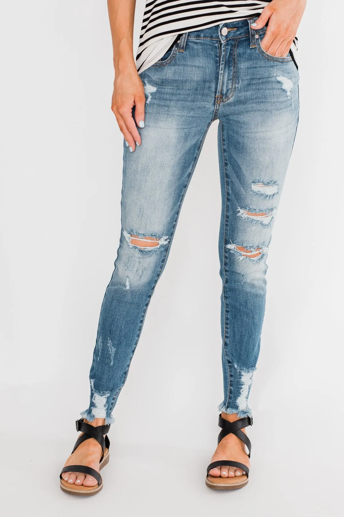C'est Toi Distressed Skinny Jeans- Fiona Wash