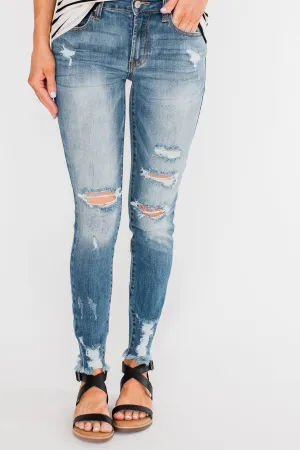 C'est Toi Distressed Skinny Jeans- Fiona Wash