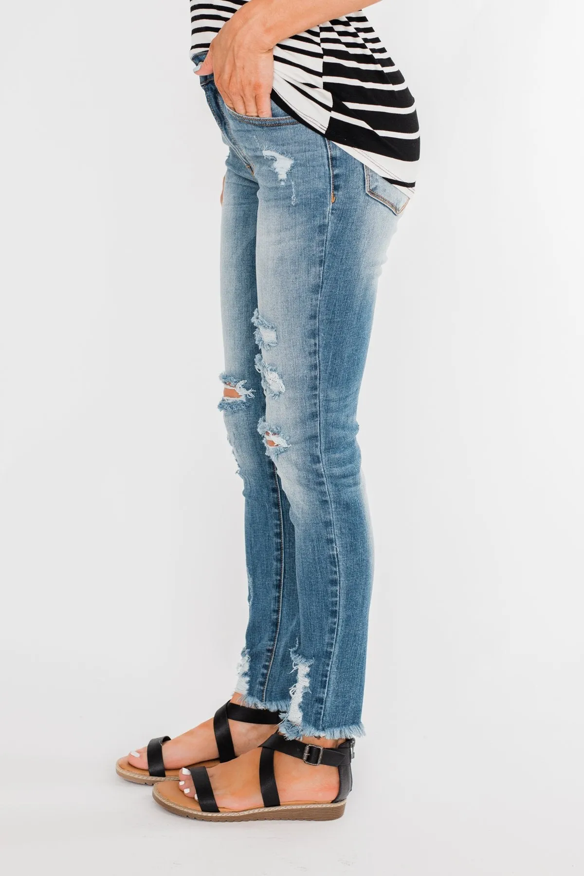 C'est Toi Distressed Skinny Jeans- Fiona Wash