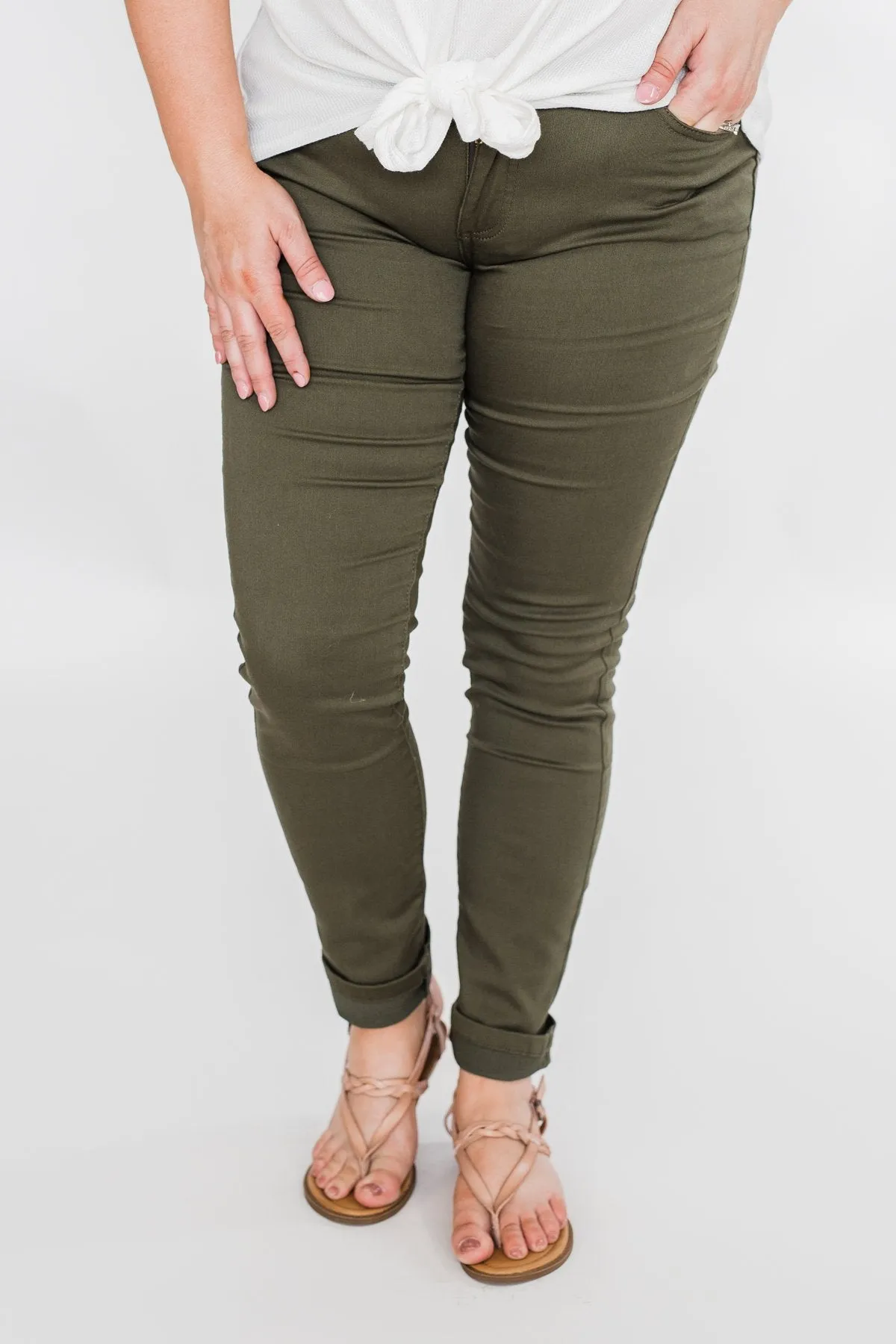 C'est Toi Skinny Jeans- Olive