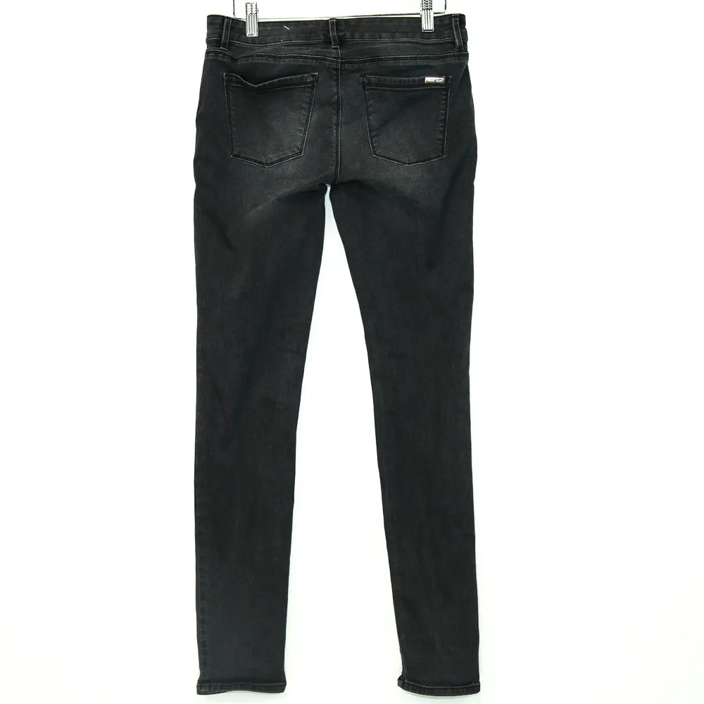 Charcoal Floral Embroidered Skinny Jeans (WHBM)