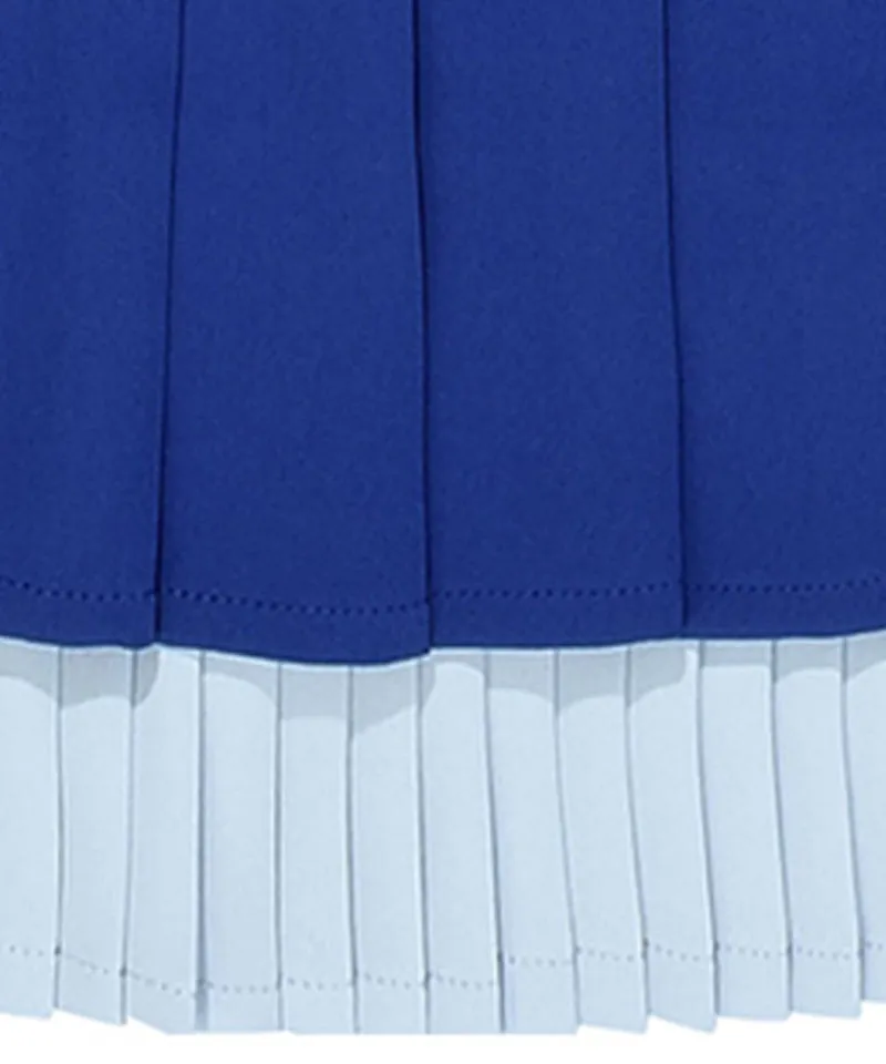 CHUCUCHU Logo Double Pleated Skirt - Blue