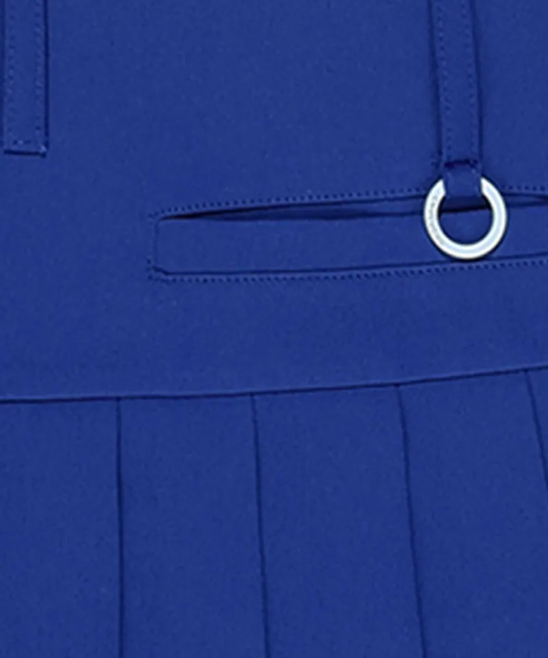CHUCUCHU Logo Double Pleated Skirt - Blue