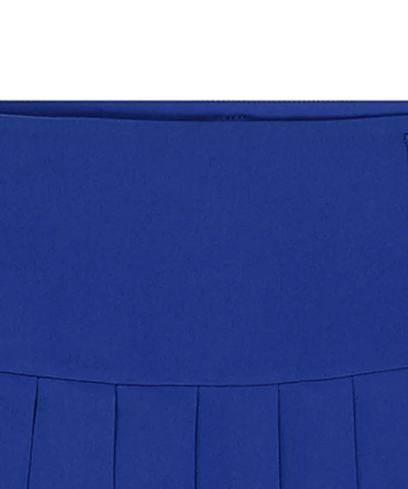 CHUCUCHU Logo Double Pleated Skirt - Blue