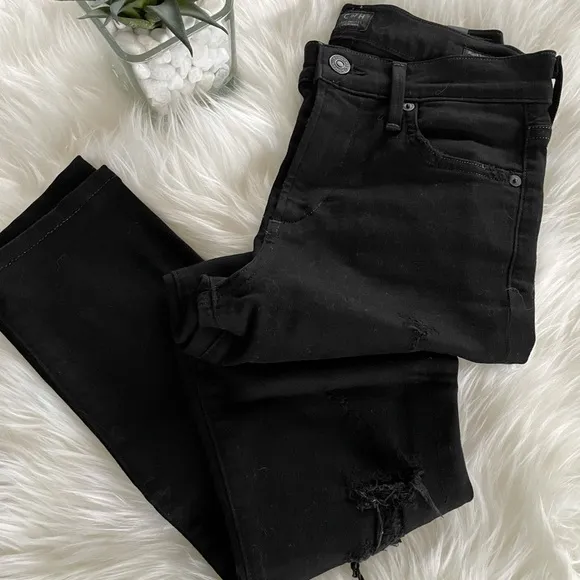 Citizens Distressed Rocket High Rise Black Jeans