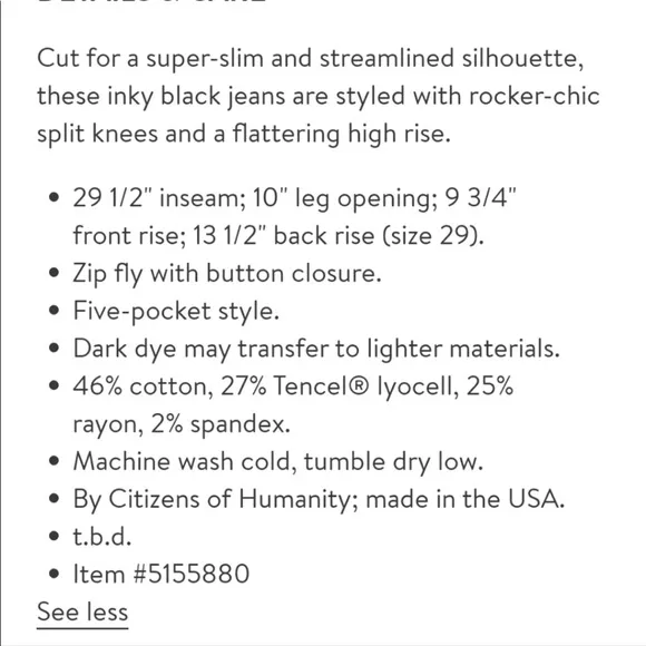 Citizens Distressed Rocket High Rise Black Jeans