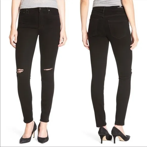 Citizens Distressed Rocket High Rise Black Jeans