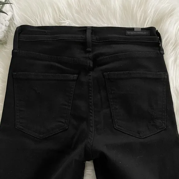 Citizens Distressed Rocket High Rise Black Jeans
