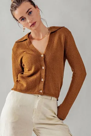 Collard Button Down Cardigan