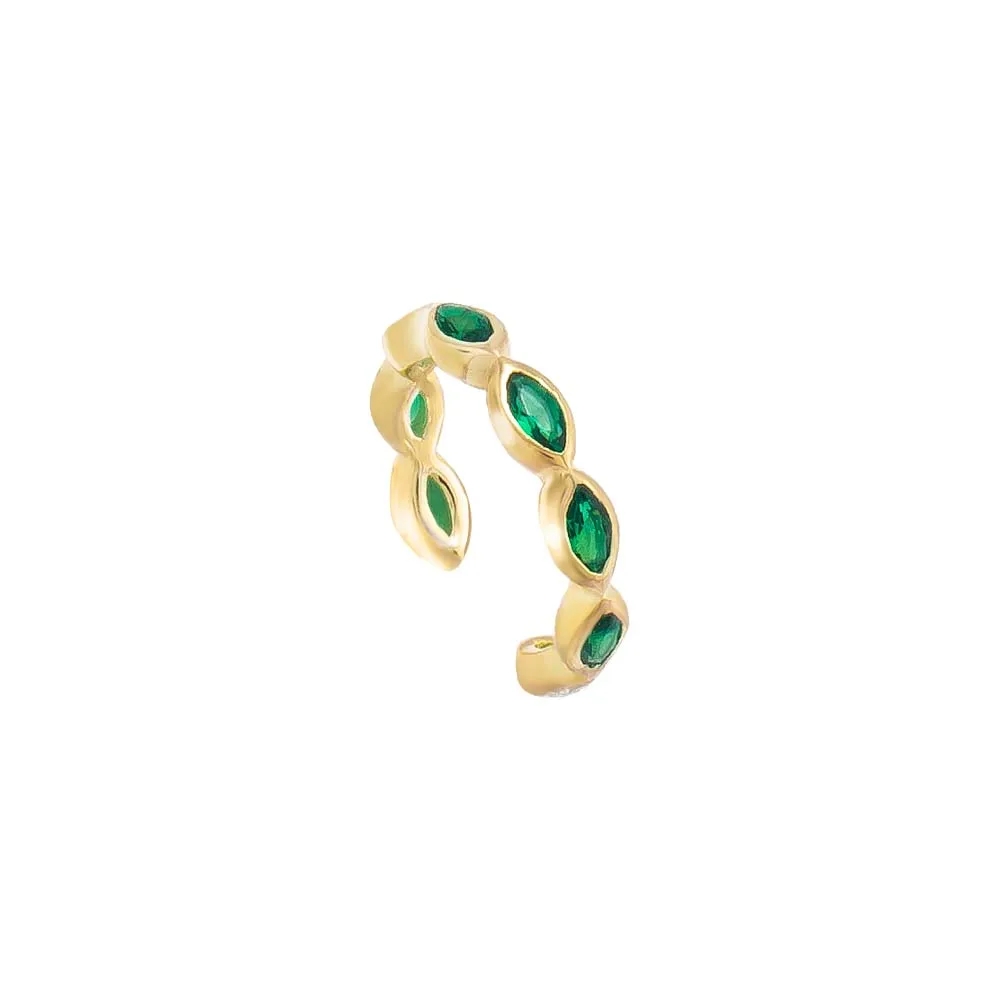 Colored Marquise Bezel Ear Cuff