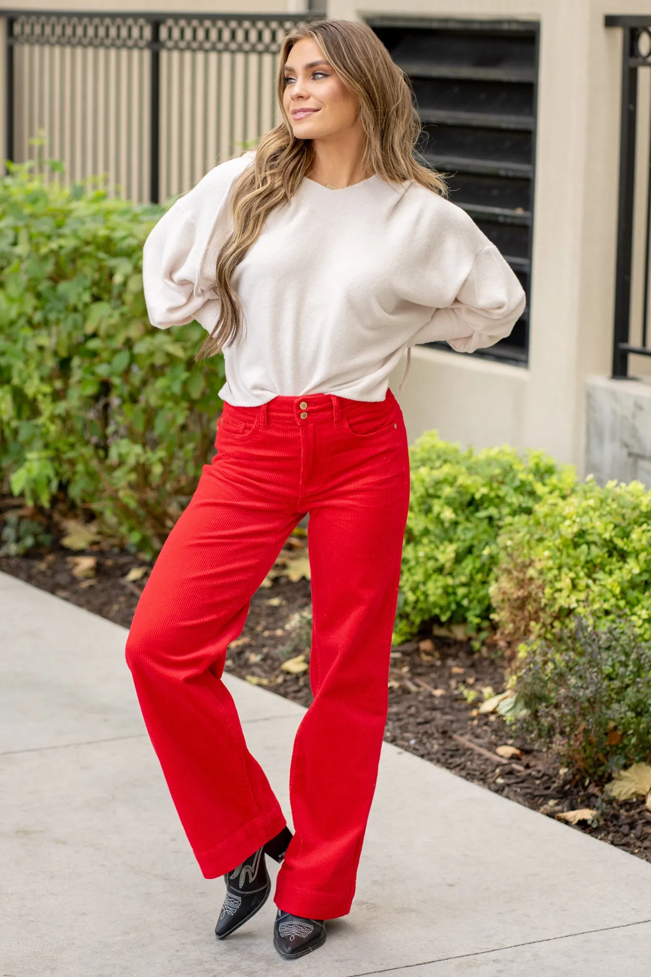 Corduroy High Rise Wide Leg Regular & Plus Sizes