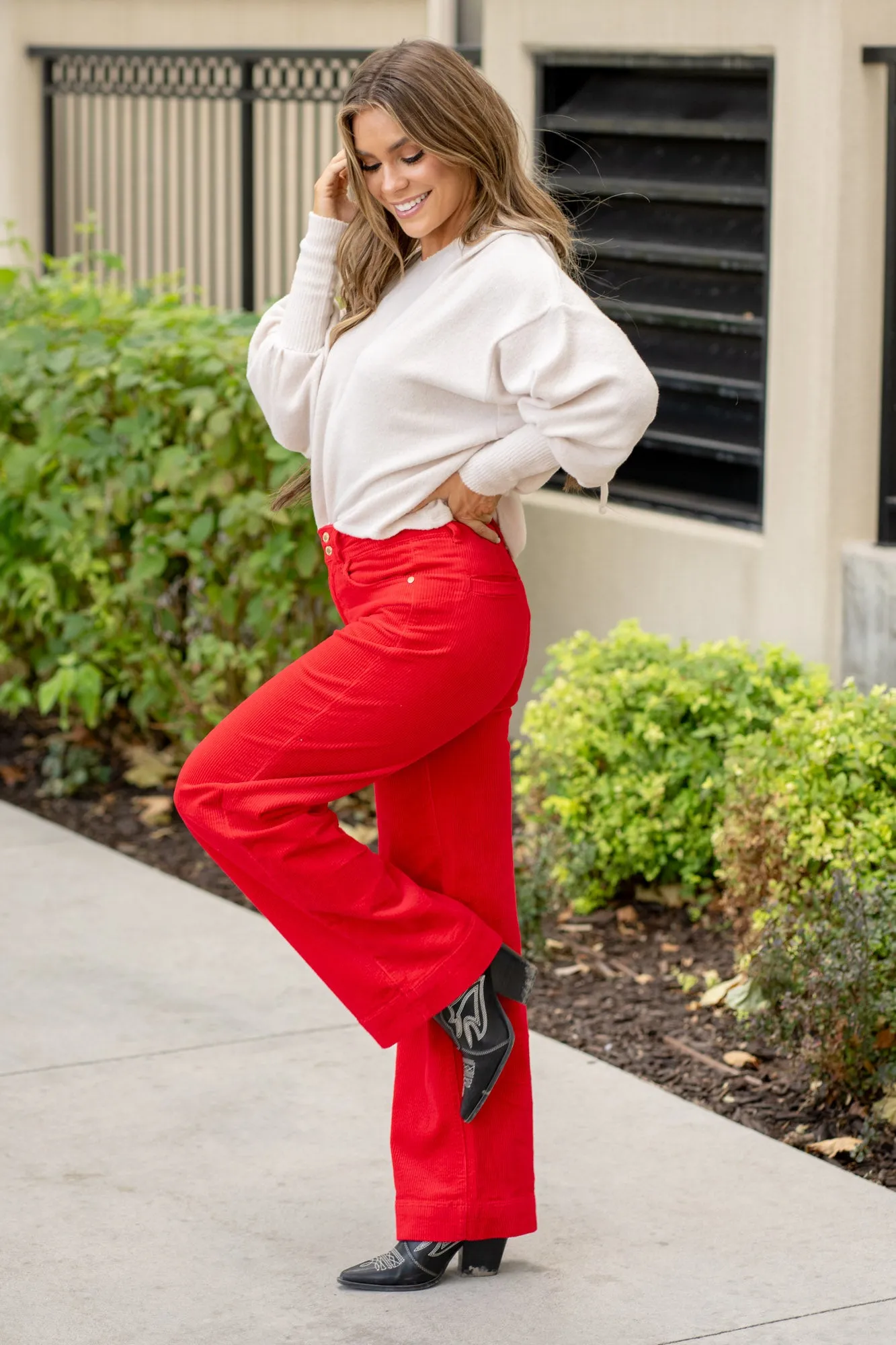 Corduroy High Rise Wide Leg Regular & Plus Sizes