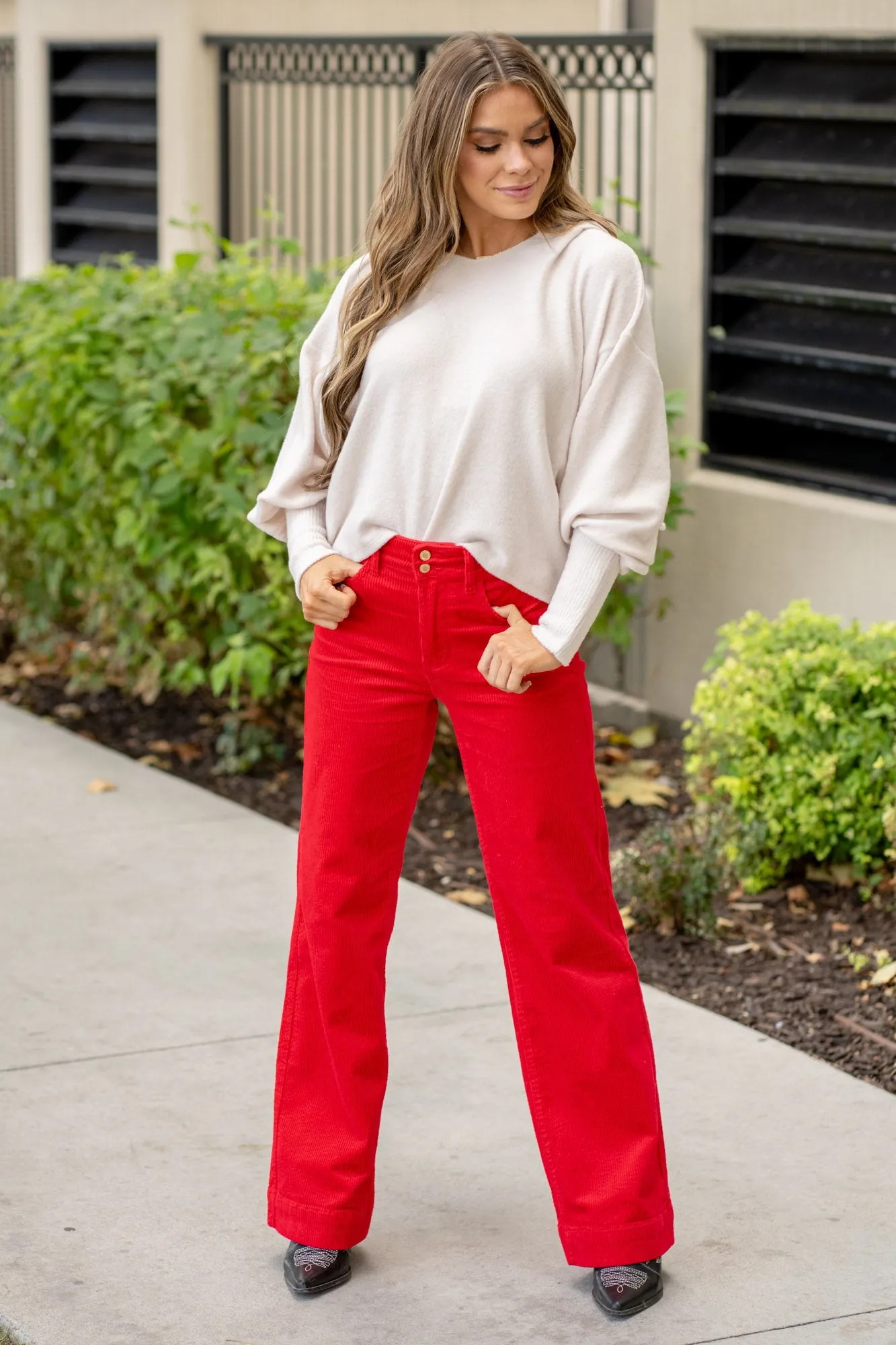 Corduroy High Rise Wide Leg Regular & Plus Sizes