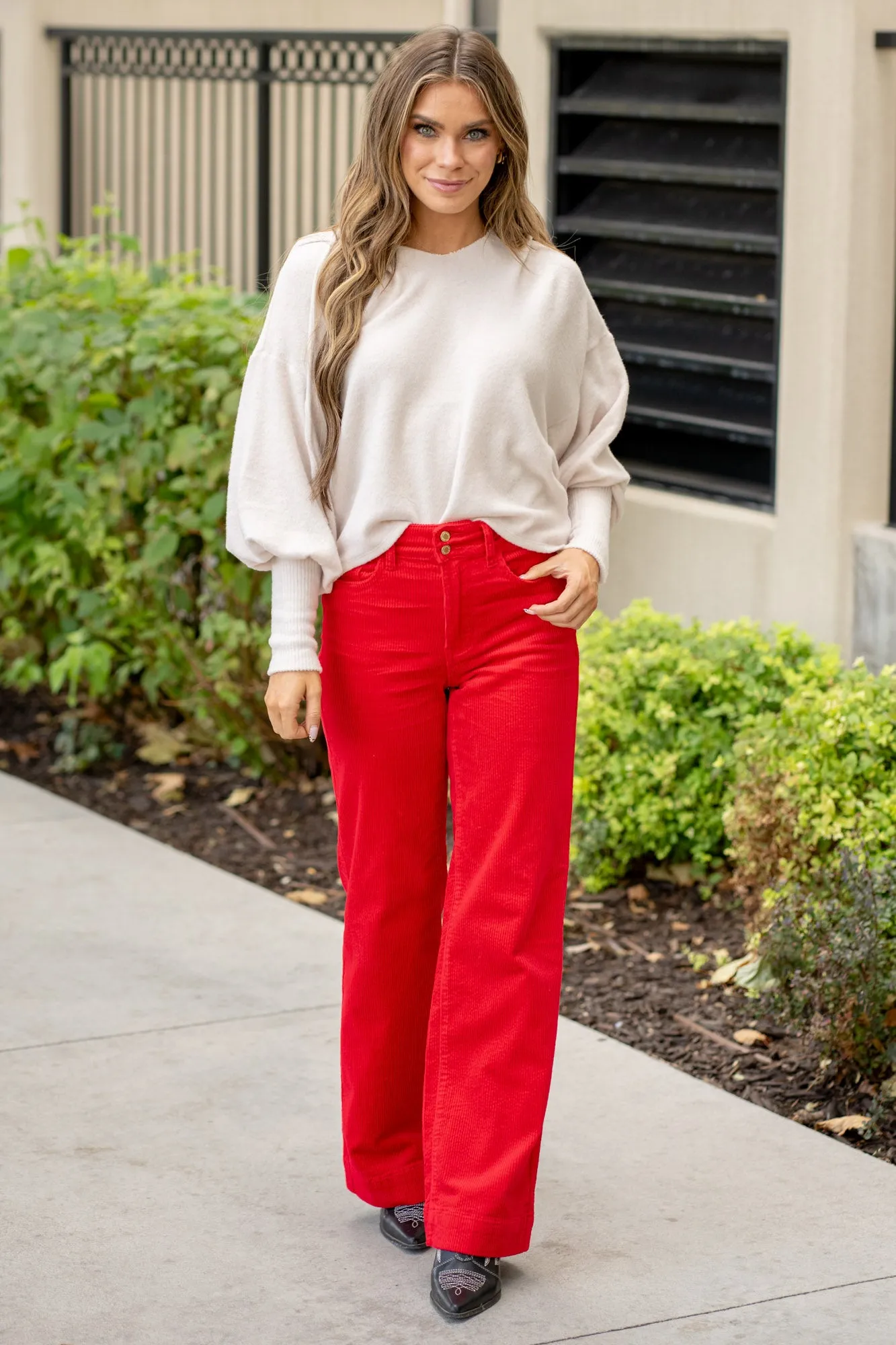 Corduroy High Rise Wide Leg Regular & Plus Sizes