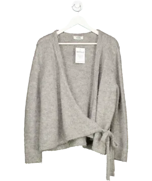 cos Grey Wool Blend Wrap Cardigan UK M