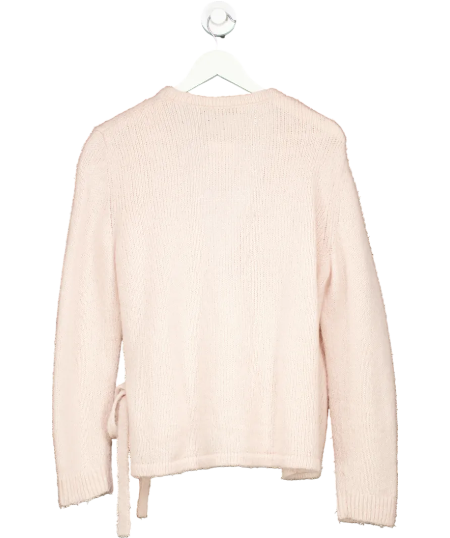 cos Pink Wool Blend Wrap Cardigan UK M