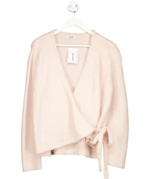 cos Pink Wool Blend Wrap Cardigan UK M