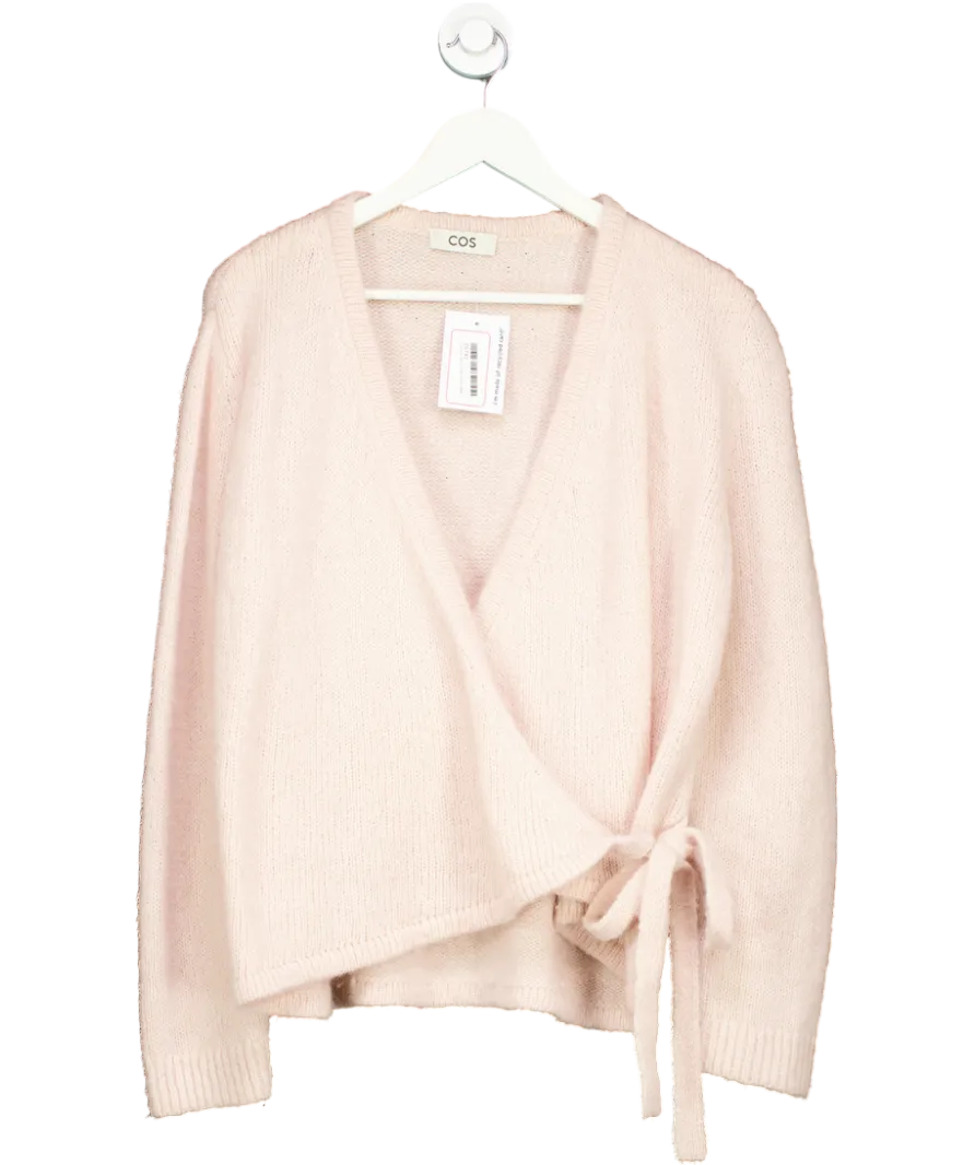 cos Pink Wool Blend Wrap Cardigan UK M
