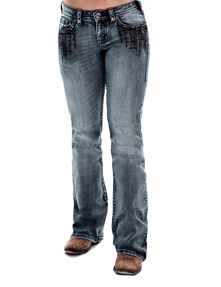 Cowgirl Tuff Women's Black Waterfall  Jeans