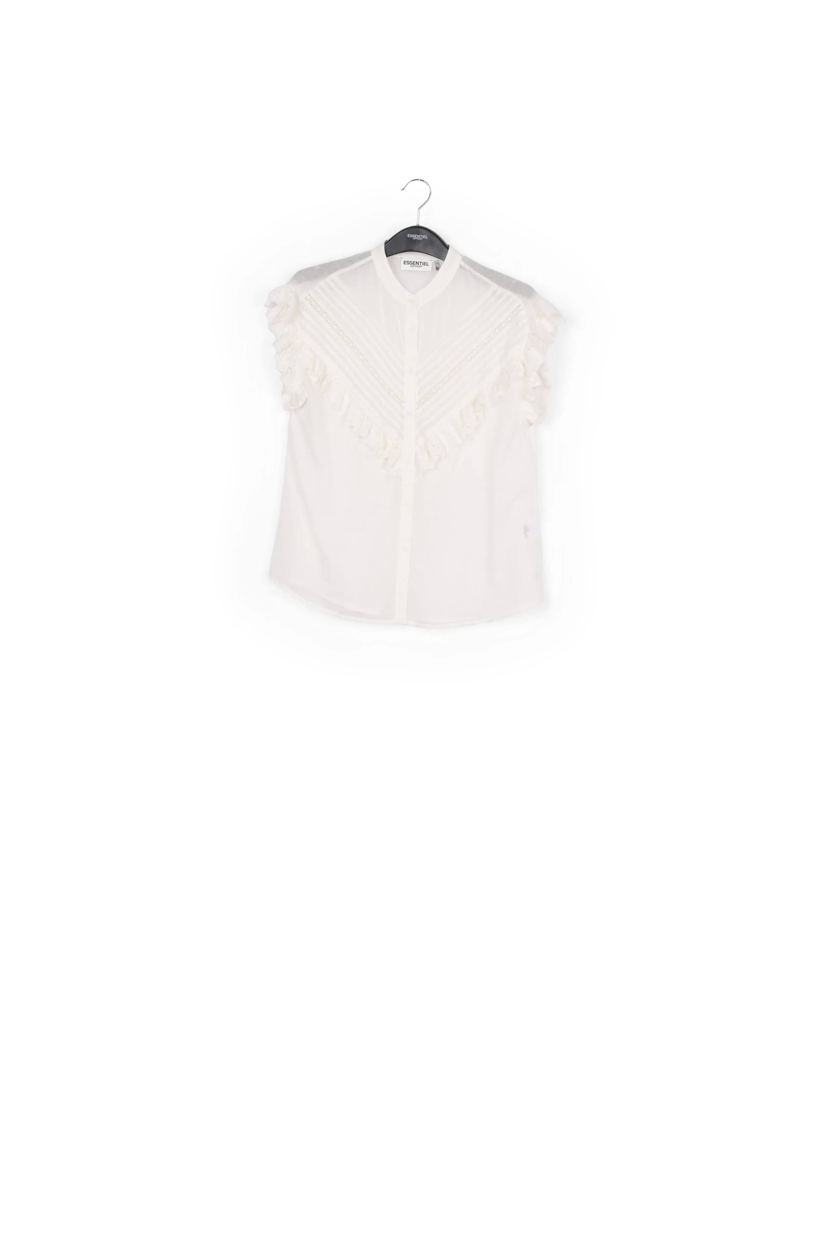 Cream ruffled top
