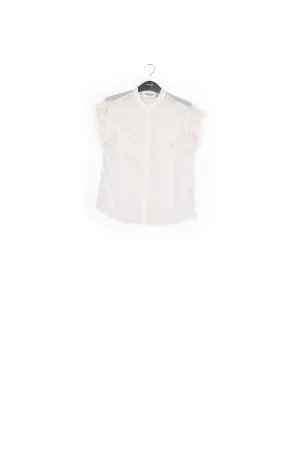 Cream ruffled top