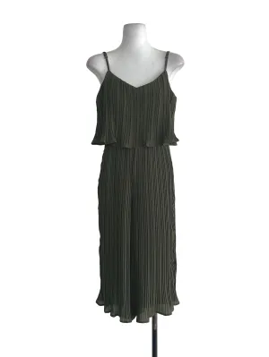 Crocodile Green Accordion Off Shoulder Jumpsuit
