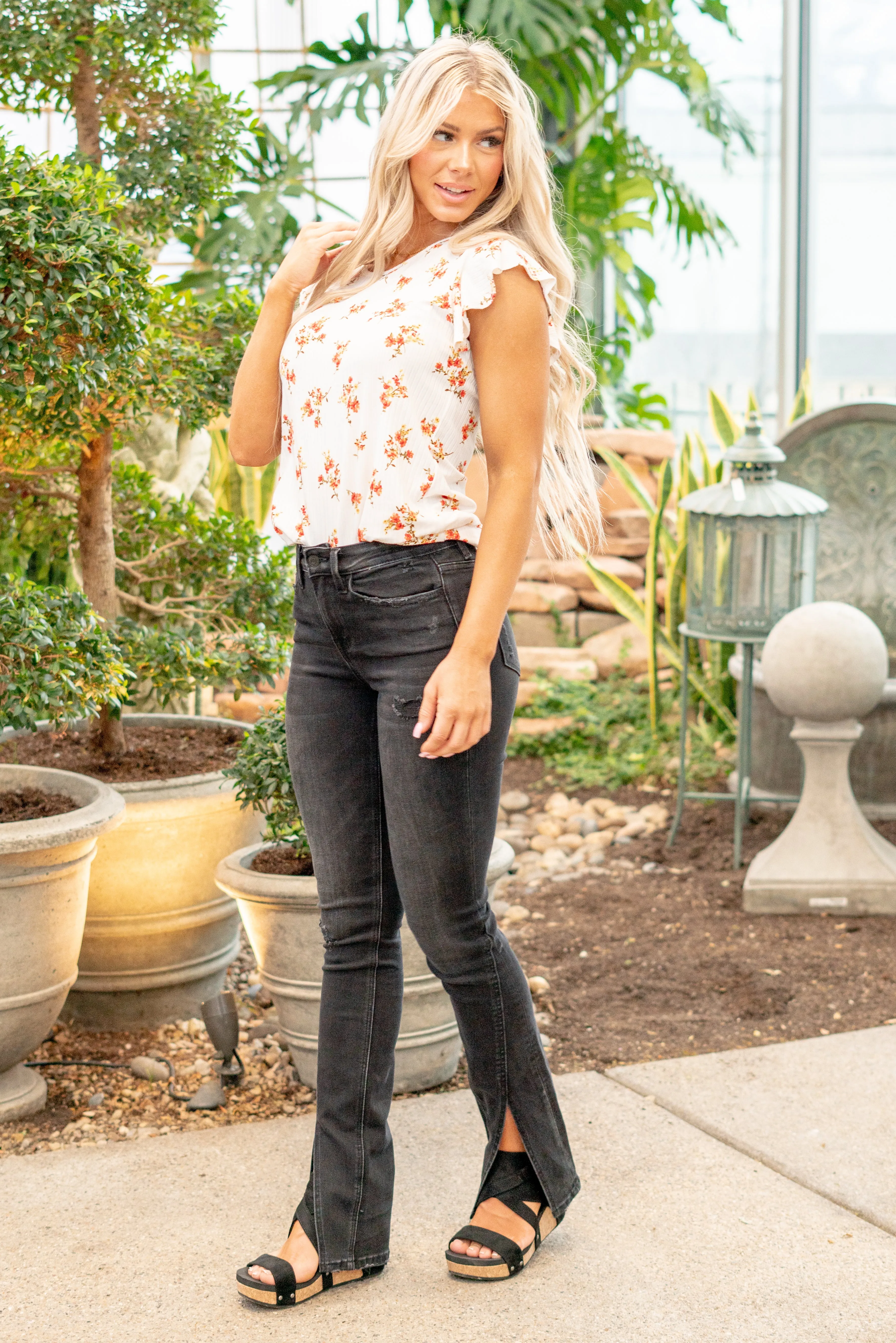 Crocus High Rise Split Hem Slim Boot Cut