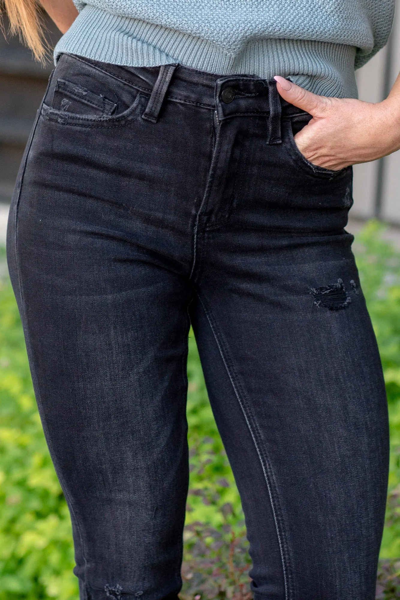 Crocus High Rise Split Hem Slim Boot Cut