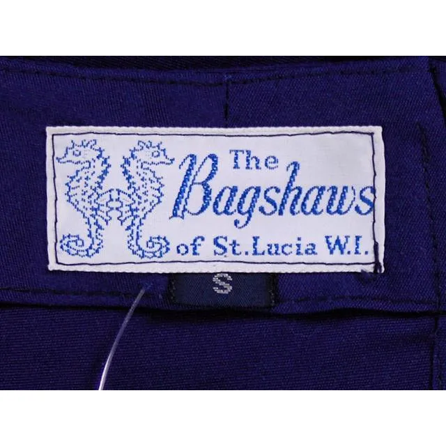 Cute Vintage Wrap Skirt The Bagshaws Navy Blue w/White Print 1970s S Womens