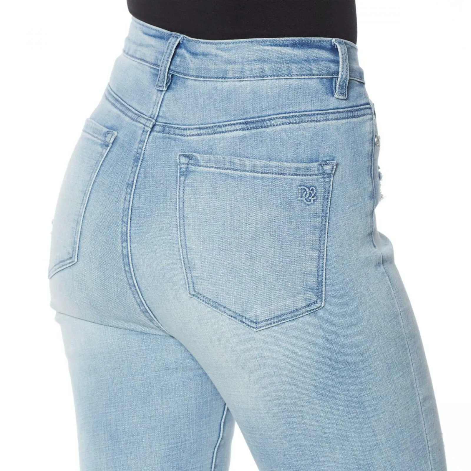DG2 by Diane Gilman Destructed Skinny Jean Chambray Plus 16W