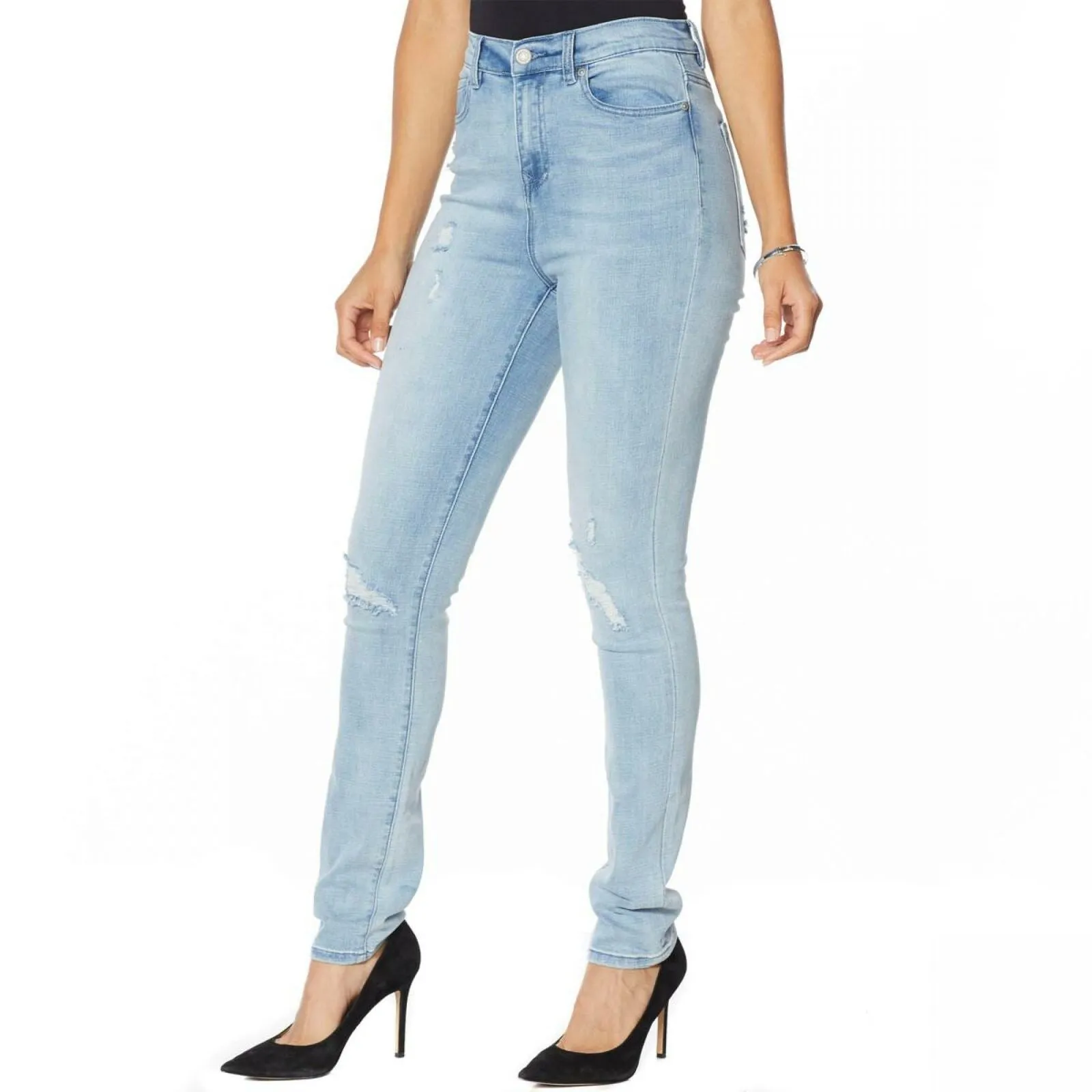 DG2 by Diane Gilman Destructed Skinny Jean Chambray Plus 16W