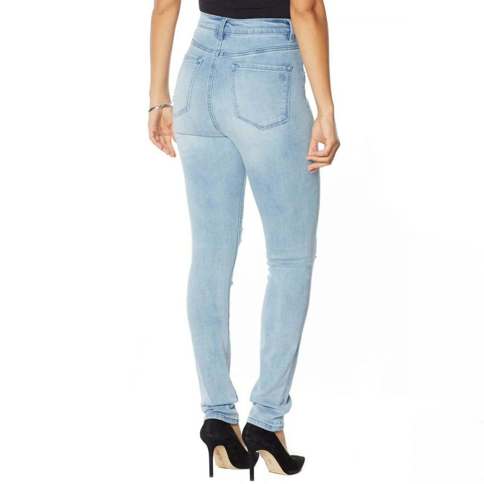 DG2 by Diane Gilman Destructed Skinny Jean Chambray Plus 16W